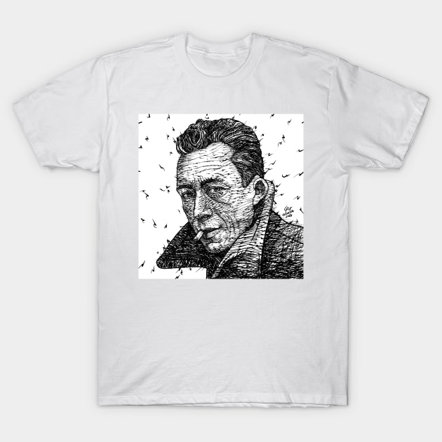 ALBERT CAMUS ink portrait .1 T-Shirt by lautir